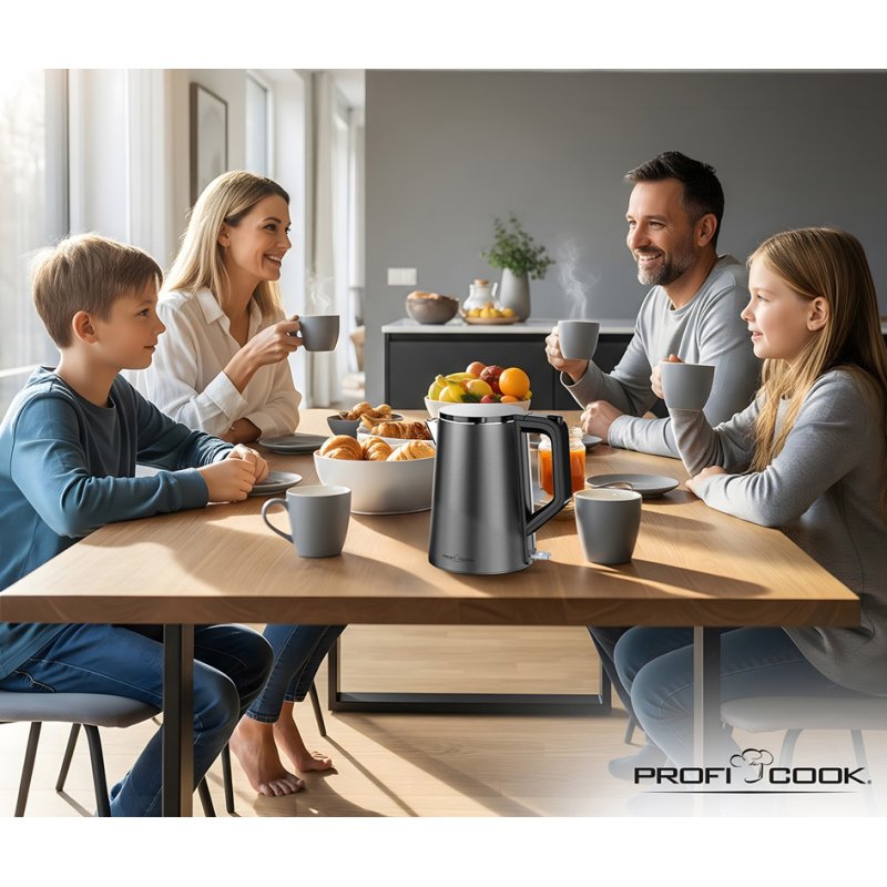 PROFI COOK bouilloire PC-WK 1290, 1,5 litre, graphite, sans fil